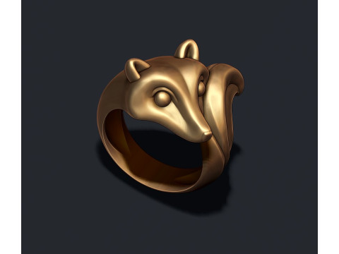 Fox ring 3D print model Modelo de Impressão 3D
