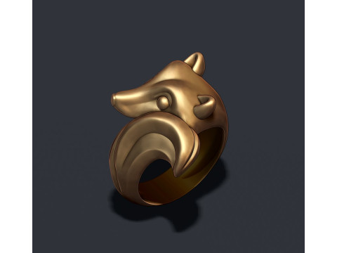 Fox ring 3D print model Modelo de Impressão 3D