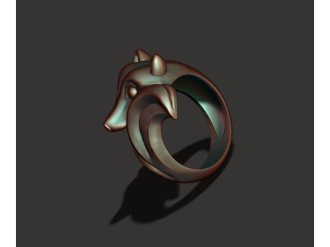 Fox ring 3D print model Modelo de Impressão 3D