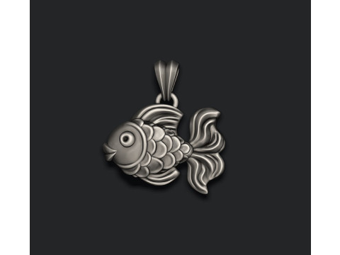Golden fish pendant 3D print model 3D Print Model
