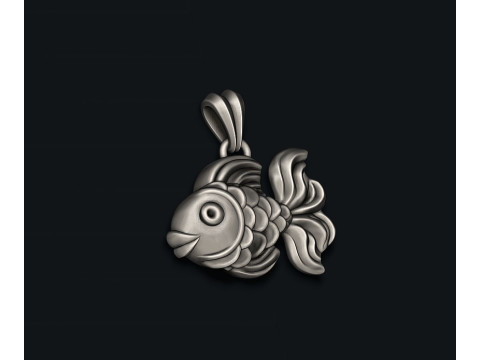 Golden fish pendant 3D print model 3D Print Model