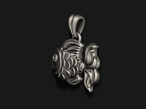 Golden fish pendant 3D print model 3D Print Model