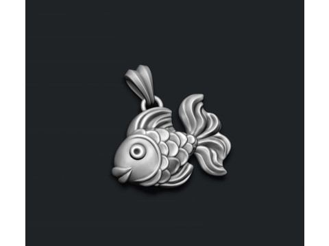 Golden fish pendant 3D print model 3D Print Model
