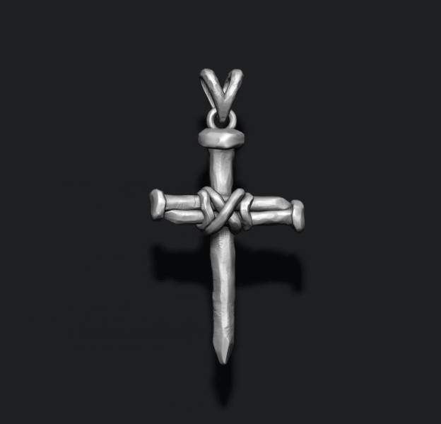 Nail cross pendant 3D print model 3D-Druckmodell .c4d .max .obj .3ds .fbx .stl .blend 