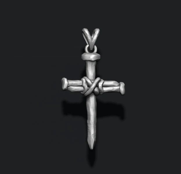 Nail cross pendant 3D print model 3D Print Model .c4d .max .obj .3ds .fbx .stl .blend