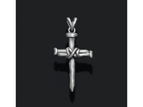 Modelo de impress&atilde;o 3D de pingente de cruz de unha Modelo de Impressão 3D