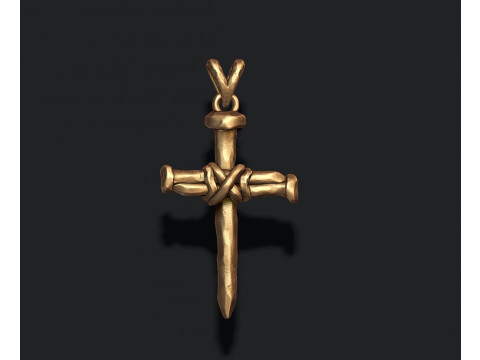 Nail cross pendant 3D print model 3D-Druckmodell
