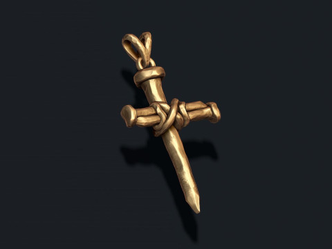 Nail cross pendant 3D print model 3D-Druckmodell