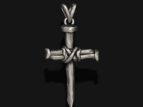 Nail cross pendant 3D print model 3D-Druckmodell
