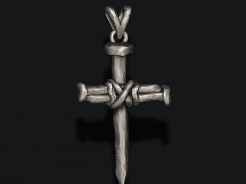 Nail cross pendant 3D print model 3D Print Model