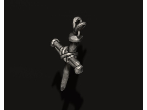 Nail cross pendant 3D print model 3D-Druckmodell