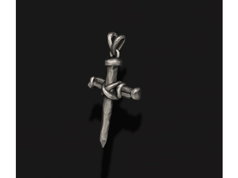 Nail cross pendant 3D print model 3D-Druckmodell