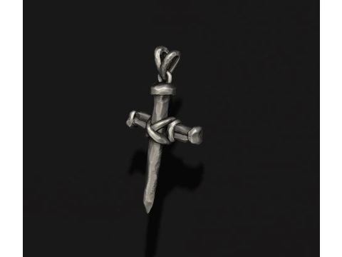 Nail cross pendant 3D print model 3D Print Model