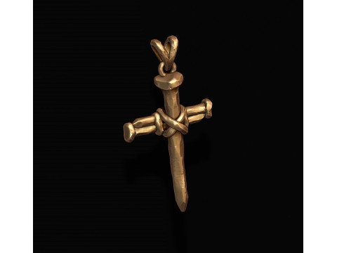 Nail cross pendant 3D print model 3D-Druckmodell