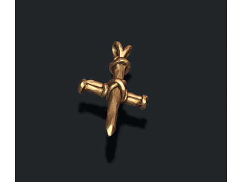 Nail cross pendant 3D print model 3D-Druckmodell