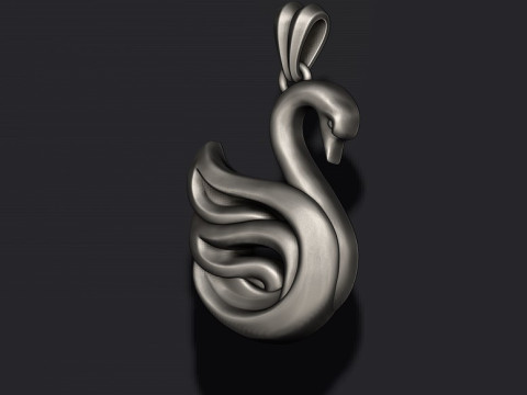 Swan pendant 3D print model 3D प्रिंट मॉडल