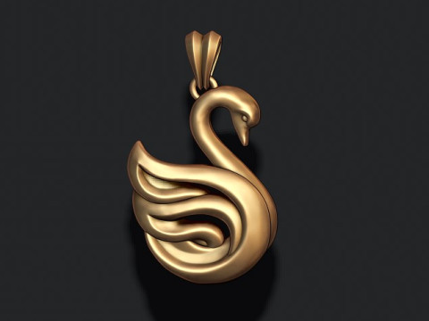 Swan pendant 3D print model 3D प्रिंट मॉडल