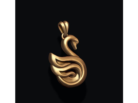 Swan pendant 3D print model 3D प्रिंट मॉडल