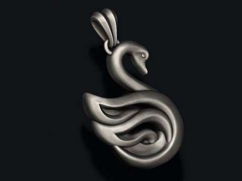 Swan pendant 3D print model 3D प्रिंट मॉडल