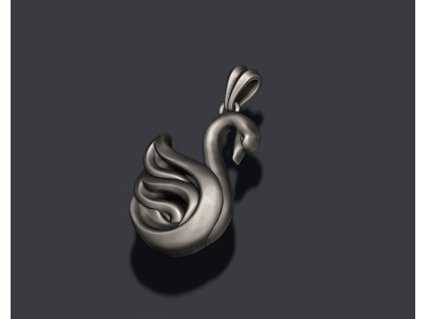 Swan pendant 3D print model 3D प्रिंट मॉडल