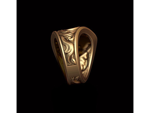 Signet ring with cross 3D print model 3D Принт Модель