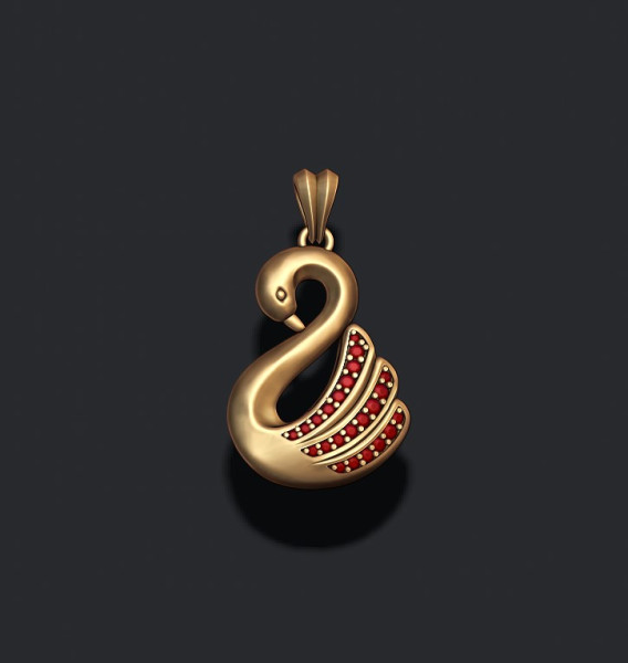 Swan pendant with gems 3D print model 3D Print Model .c4d .max .obj .3ds .fbx .stl .blend 