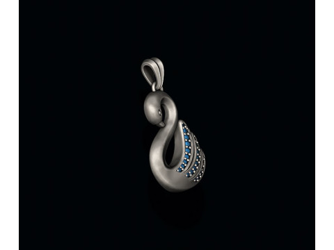 Swan pendant with gems 3D print model 3D Print Model