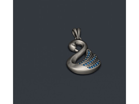 Swan pendant with gems 3D print model 3D Print Model