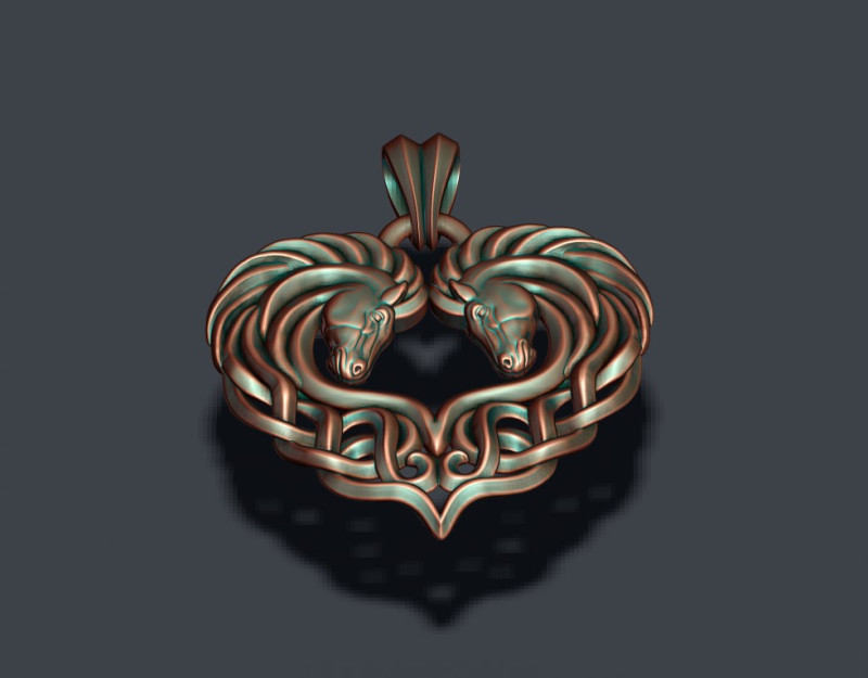 Keltic horse pendant 3D print model Modelo de impresión 3D .c4d .max .obj .3ds .fbx .stl .blend 