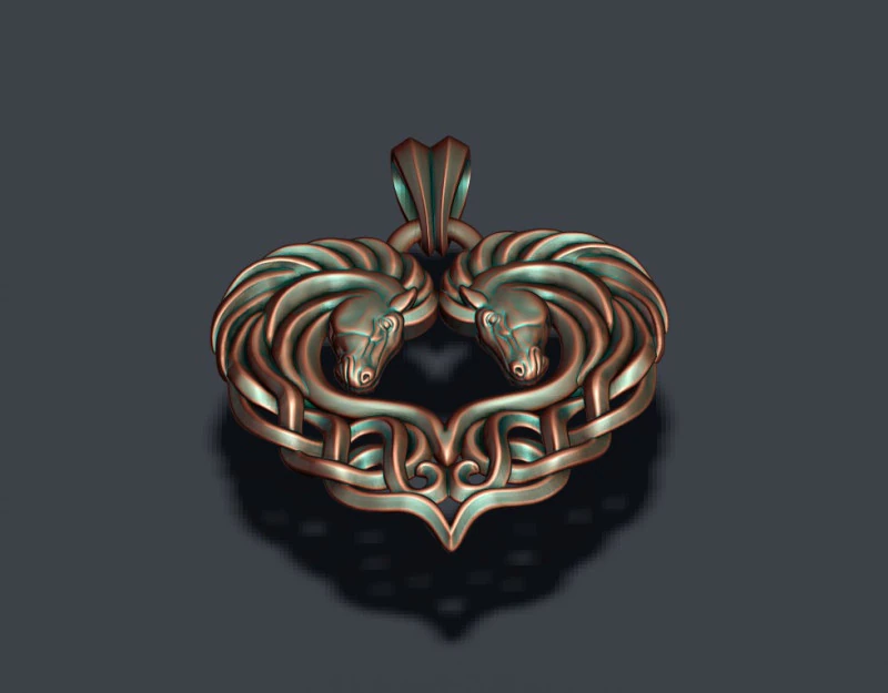 Keltic horse pendant 3D print model 3D Print Model .c4d .max .obj .3ds .fbx .stl .blend