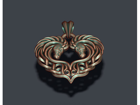 Keltic horse pendant 3D print model 3D Print Model