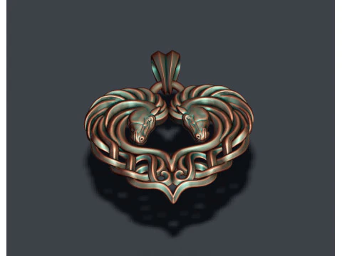 Pingente de cavalo Keltic modelo de impress&atilde;o 3D Modelo de Impressão 3D