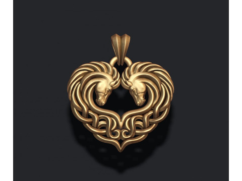 Keltic horse pendant 3D print model Modelo de impresión 3D