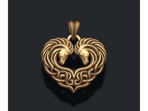 Keltic horse pendant 3D print model 3D Print Model