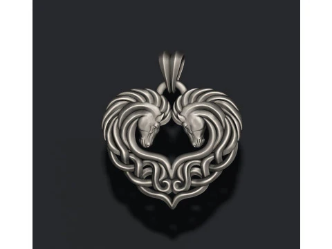 Keltic horse pendant 3D print model 3D Print Model