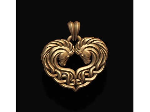 Keltic horse pendant 3D print model 3D Print Model
