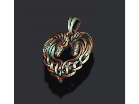 Keltic horse pendant 3D print model Modelo de impresión 3D