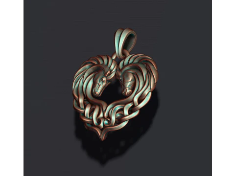Keltic horse pendant 3D print model 3D Print Model