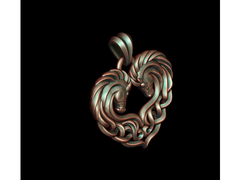 Keltic horse pendant 3D print model Modelo de impresión 3D