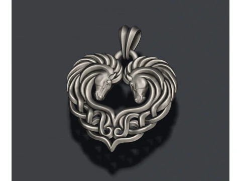 Keltic horse pendant 3D print model 3D Print Model