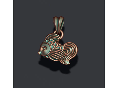 Modelo de impress&atilde;o 3D de pingente de peixe Modelo de Impressão 3D
