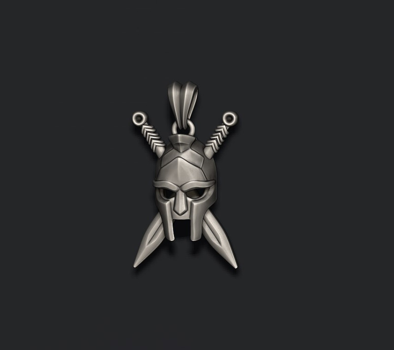Helmet sword pendant 3D print model Modèles 3D en vedette .c4d .max .obj .3ds .fbx .stl .blend 