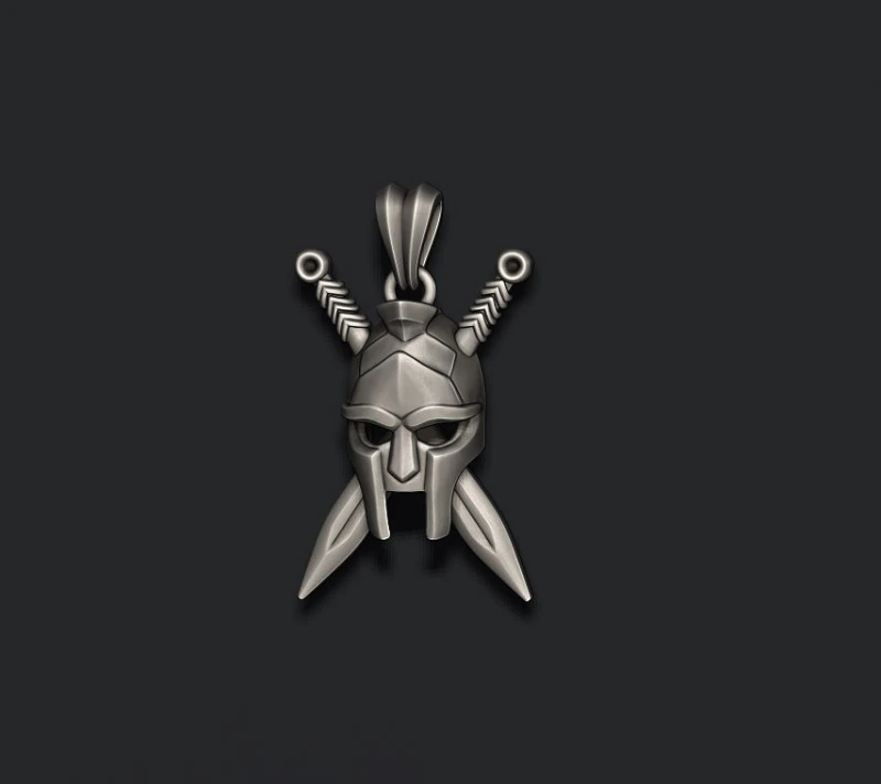 Helmet sword pendant 3D print model 3D Print Model .c4d .max .obj .3ds .fbx .stl .blend 