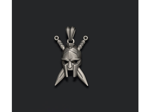Helmet sword pendant 3D print model 3D Print Model