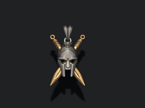 Helmet sword pendant 3D print model 3D Print Model