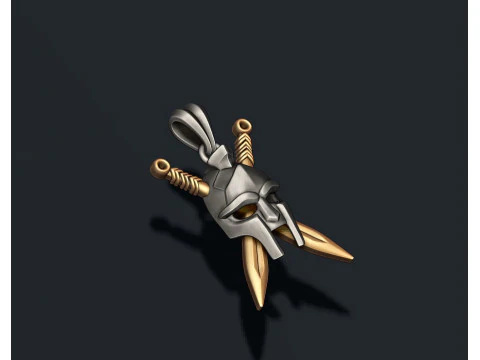 Helmet sword pendant 3D print model 3D Print Model