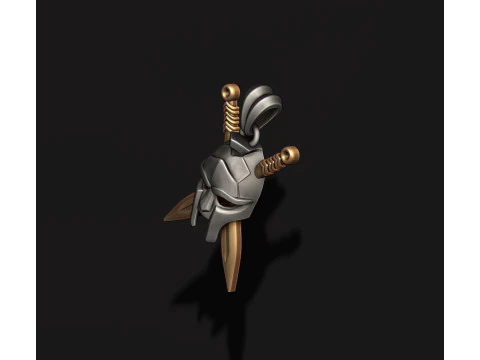Helmet sword pendant 3D print model 3D Print Model