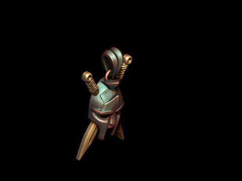 Helmet sword pendant 3D print model 3D Print Model