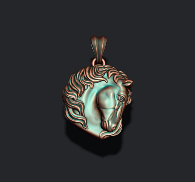 Horse head pendant 3D print model 3D-printmodel .c4d .max .obj .3ds .fbx .stl .blend 