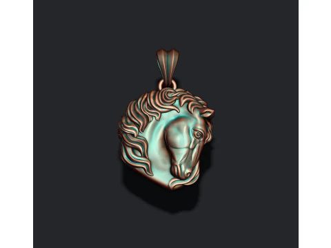 Modelo de impress&atilde;o 3D de pingente de cabe&ccedil;a de cavalo Modelo de Impressão 3D